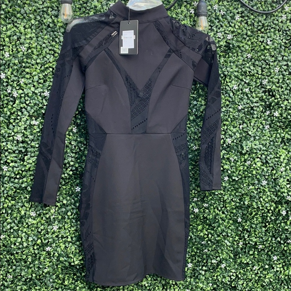 Black long sleeve cocktail dress